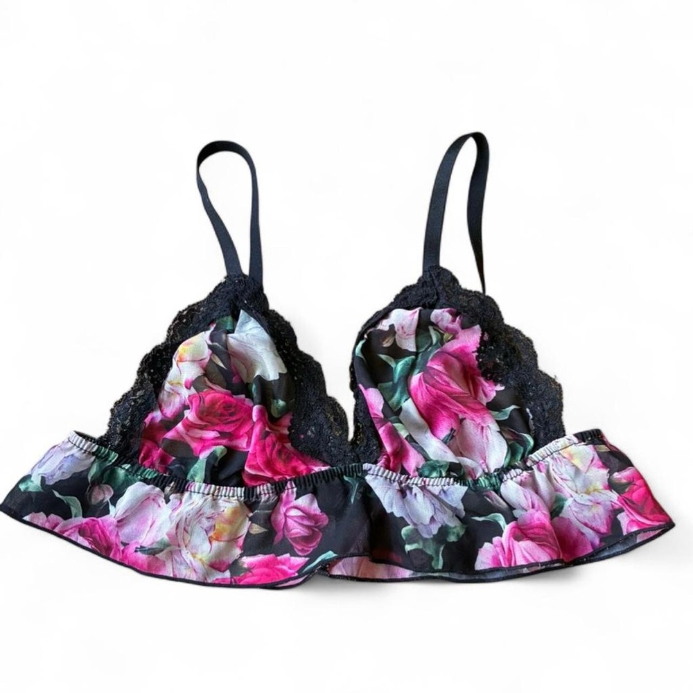 Mentionables lace bralette floral print size small